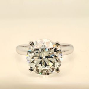 White Gold 14K Lab Diamond Round Solitaire Engagement Ring — 3.0 CTTW