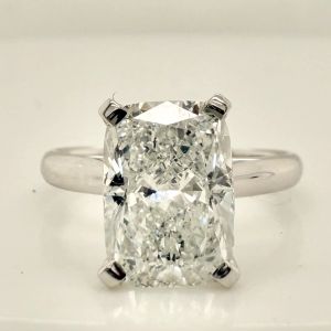 White Gold 14K Lab Diamond Cushion Solitaire Engagement Ring — 3.0 CTTW