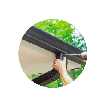 Repairing a down spout on a gutter. down spouts, gutter covers, drainage pipes, damage gutters