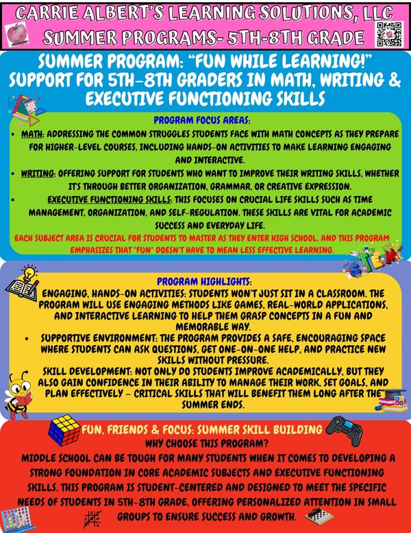 a flyer for an early learning center