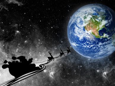 santa flying sleigh