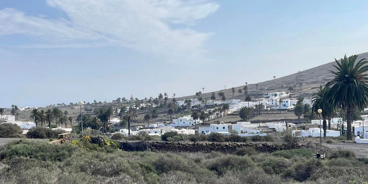 View from Calle Molino, Haría towards the sea at Arrieta