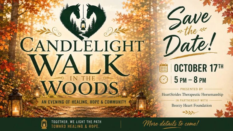 Invitation for Candlelight Walk in the Woods on October 17th from 5-8 PM.