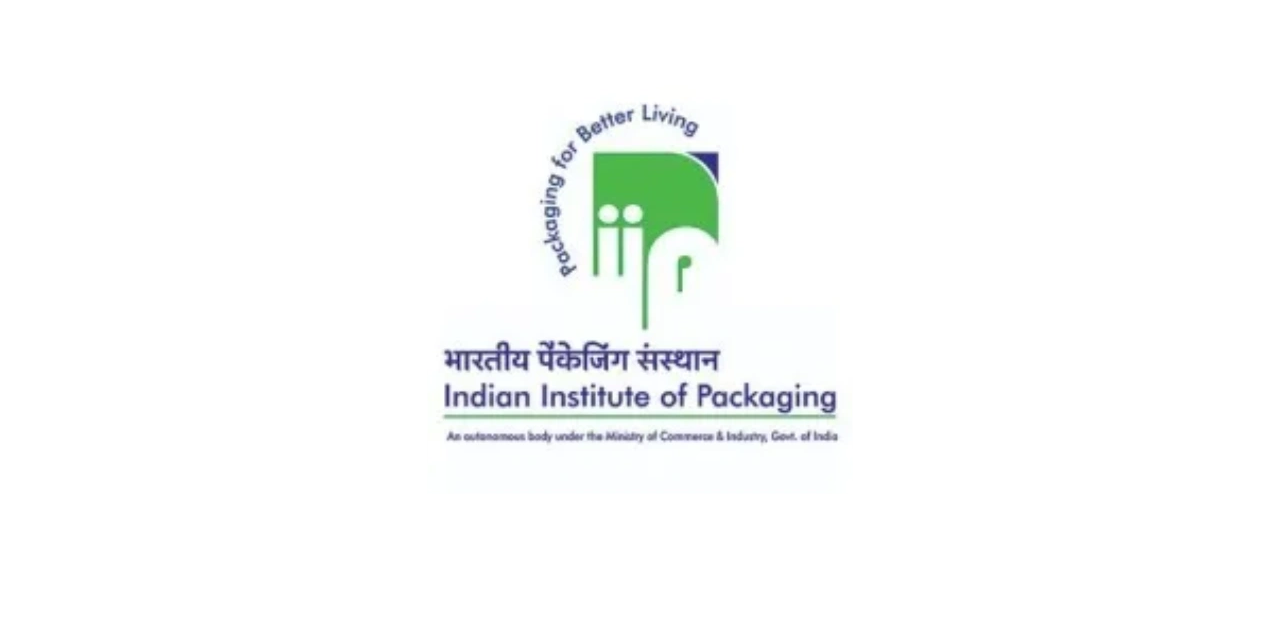 Logo of Indian Institute of Packaging with text in Hindi and English.