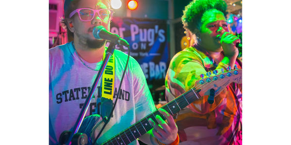 Jaime Rails (Left) and Margaret Hampton (Right) performing live at Mother Pug's Saloon in Staten. 