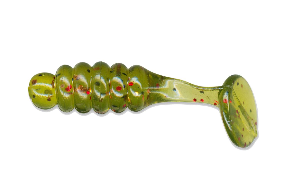 1" Crappie/PanFish Grub Watermelon/Red/Bl/Gold Gl CBPG89