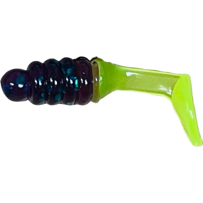 1" Crappie/PanFish Grub Junebug/Chartreuse Tail CBPGF128