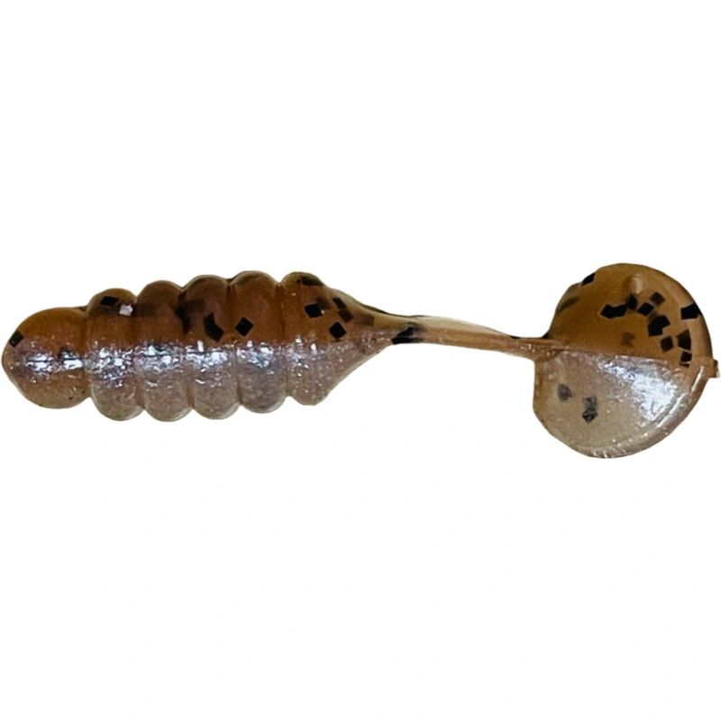 1" Crappie/PanFish Grub Brown/Pearl CBPL103