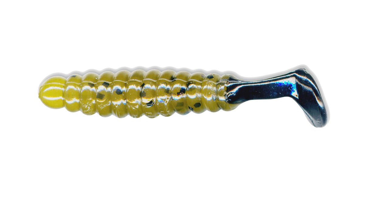 1 1/2" Crappie/Panfish Grub Green Pumpkin/Black Tail CSGG8171