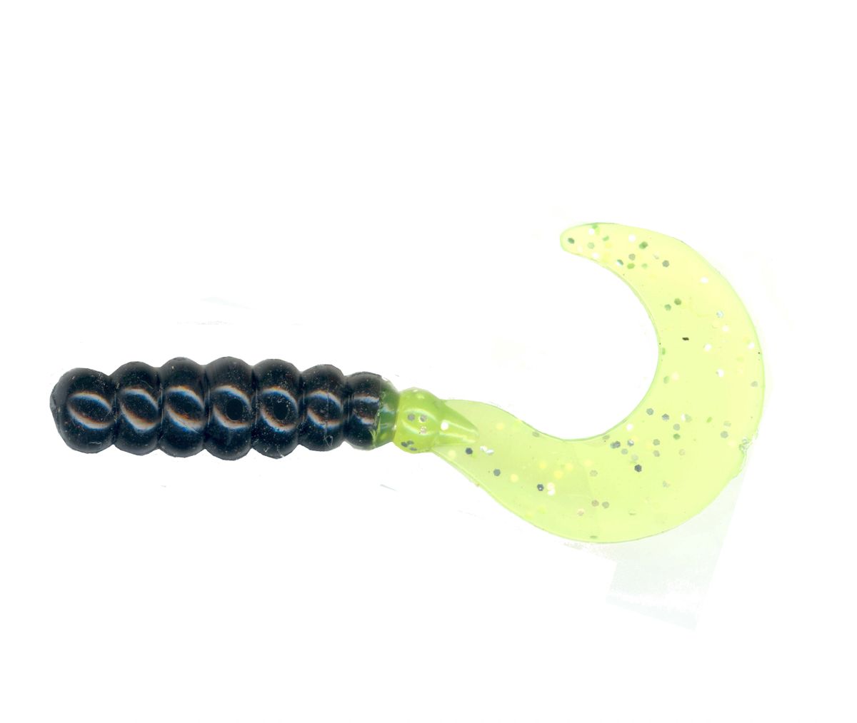 2" Crazy Tail Grub Black/Chartreuse Tail CTF5-2