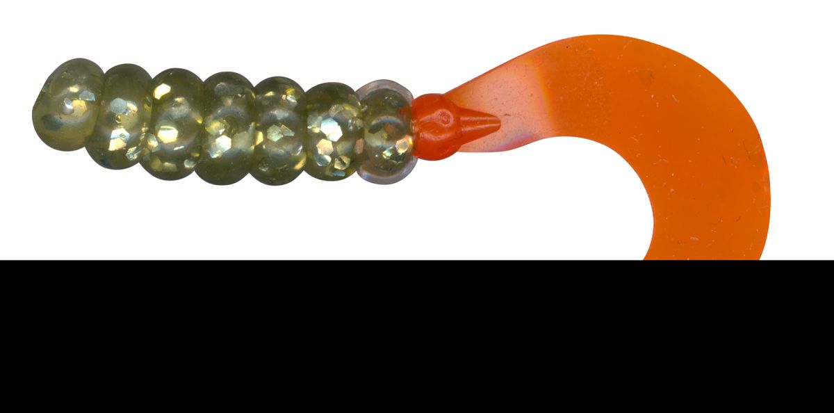 2" Crazy Tail Grub Gold Glitter/Orange Tail CTF810-2