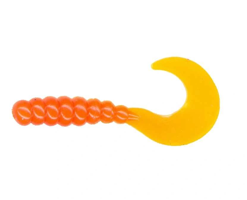 2" Curly/Crazy Tail Grubs ORANGE CHARTREUSE CTFLG15-2