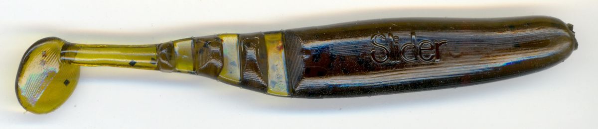 3" Double Action Grub-Green Pumpkin/Black Flake DBGG817