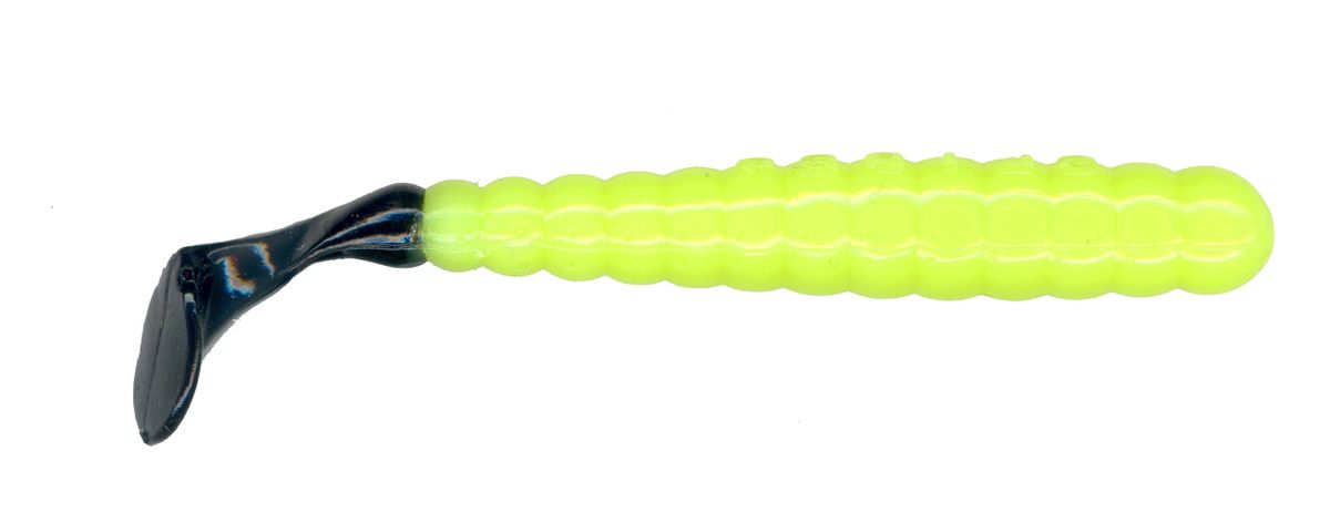 3" Grub Creamy Chartreuse / Black Tail SBGF51