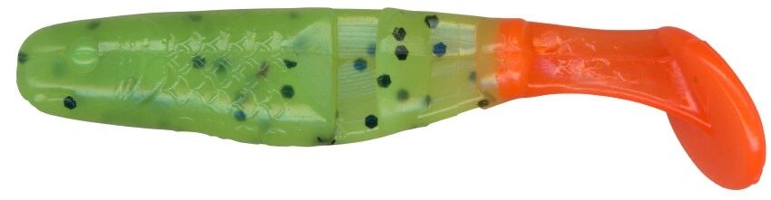 2 1/8" Slider Minnow Chartreuse/Orange Tail SMGF15