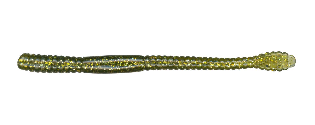 4" Slider Worm Green Gold Glitter SWG8