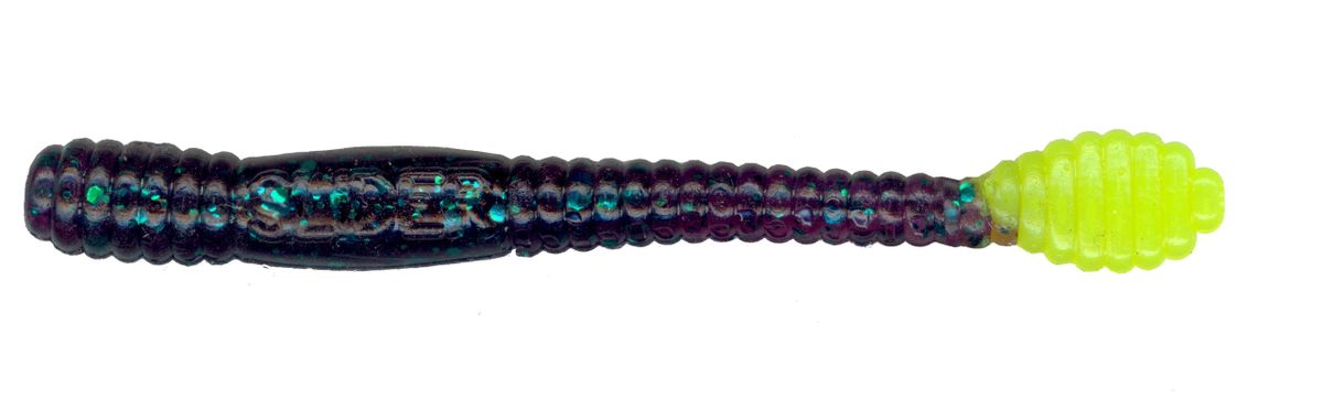 3" Worm JUNEBUG/CHARTREUSE TAIL SWGF128-3