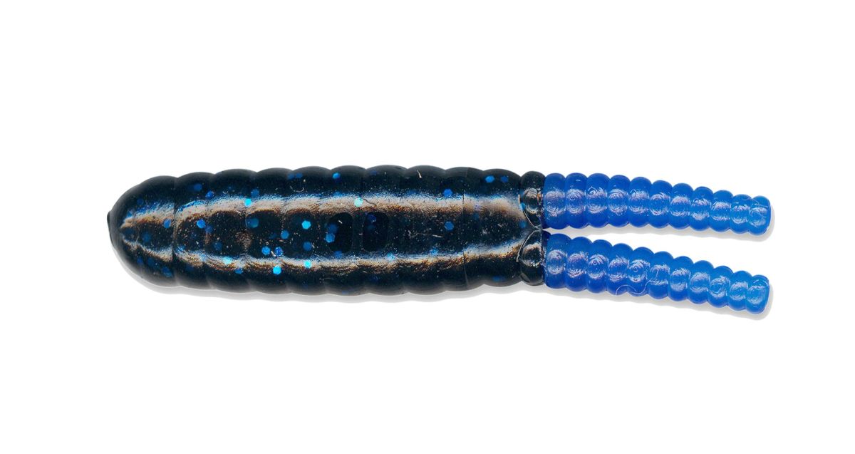 Whirly Bee Grub Black/Blue Tail WBGF16