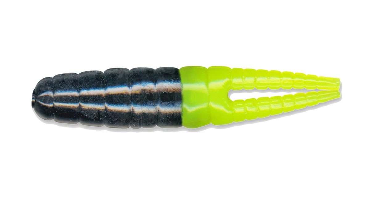 Whirly Bee Grub Black/Chartreuse Tail WBGF5