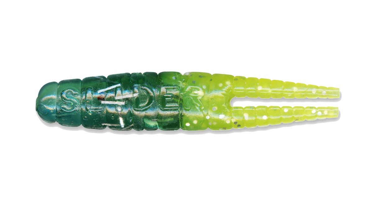 Whirly Bee Grub Blue Ice/ Chartreuse Tail WBGF6