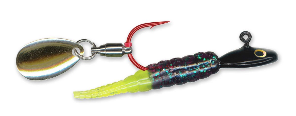 Pro Whirly Bee JUNEBUG/CHARTREUSE TAIL WF128-PRG
