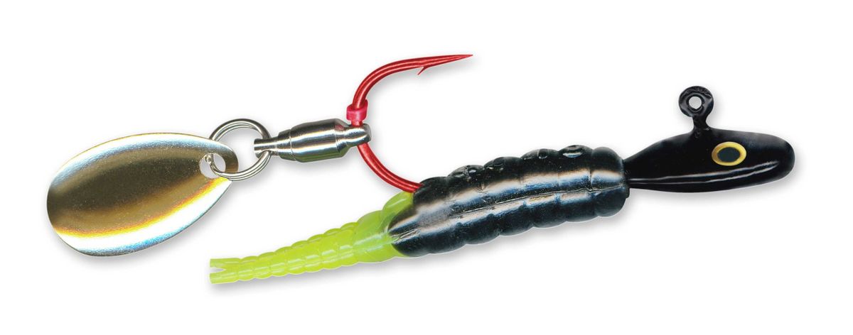 Pro Whirly Bee BLACK/CHARTREUSE TAIL WF5-PRG