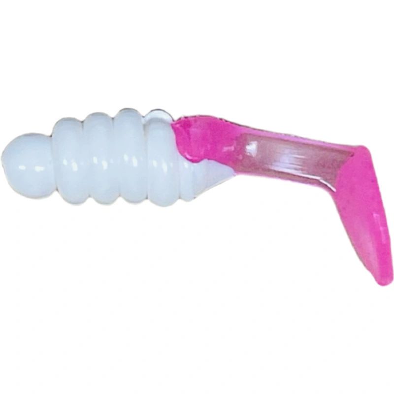 1" Crappie/PanFish White with Pink Glow Tail CBPF3-GLO