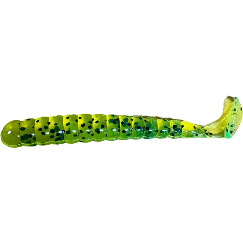 3" Grub Chartreuse Black Flake SBGG5