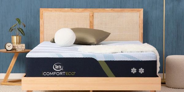 Serta Icomfort eco on a wooden bed frame