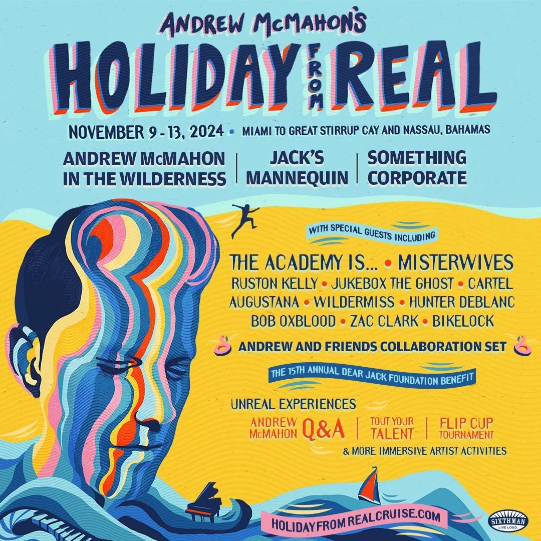 Poster for Andrew McMahon's Holiday From Real cruise event in November 2024.