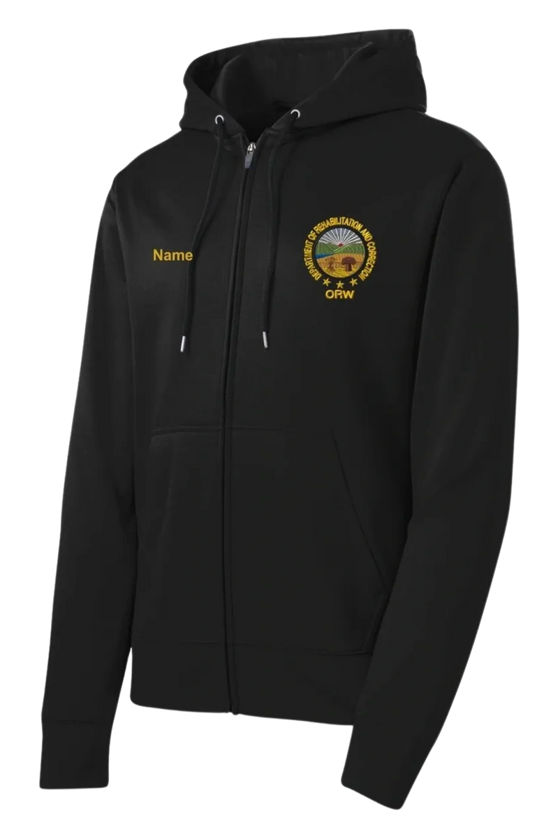 Black Sport-Tek Fleece Full-Zip Hooded Jacket (ST238)
