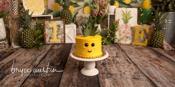 Pineapple Smash Cake for 1st Birthday Photoshoot