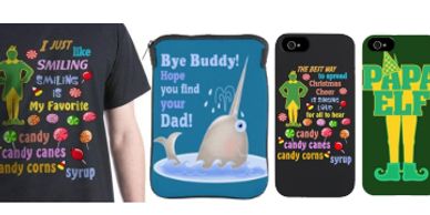 Buddy the Elf Movie shirts bags products