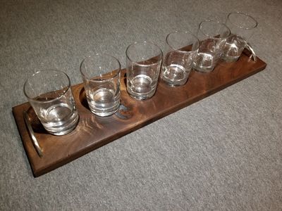 6 glass beer wine flight tray