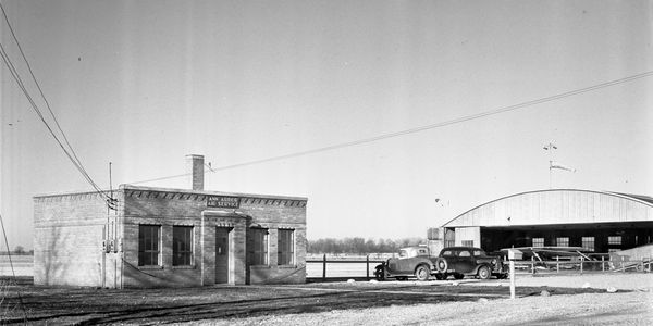 AIRPORT BUILDING: The administration building (shown above) at the Ann Arbor airport was constructed