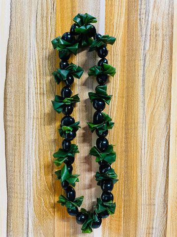 The Kukui nut Ti leaf lei - hand made