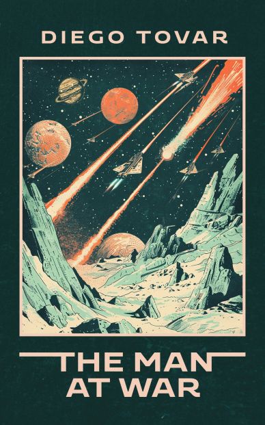 Sci-fi book cover with space battle and planets.