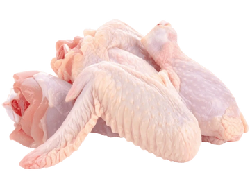 Raw chicken wings ready for cooking or seasoning.