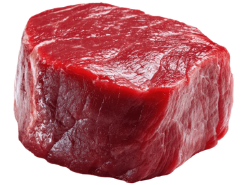 A fresh, raw beef steak cut.
