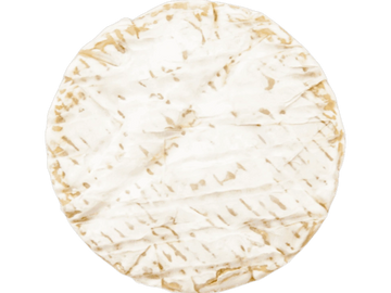 A round, grilled flatbread with light brown grill marks.