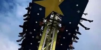 The Drop Zone is a rush! This towering vertical ride slowly lifts you high into the sky — giving you