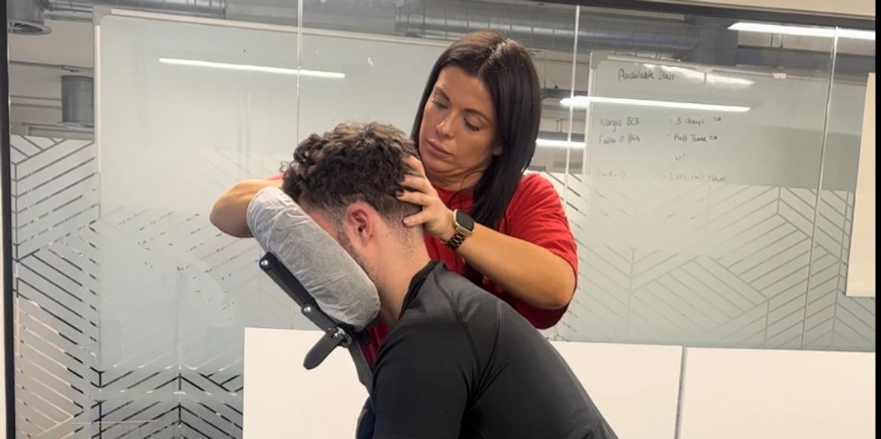 Workplace wellness massage events 