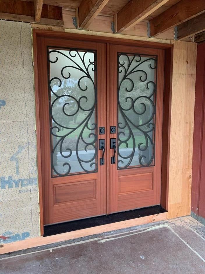 Beautiful french doors that we stained and finished. Contact us for more details.