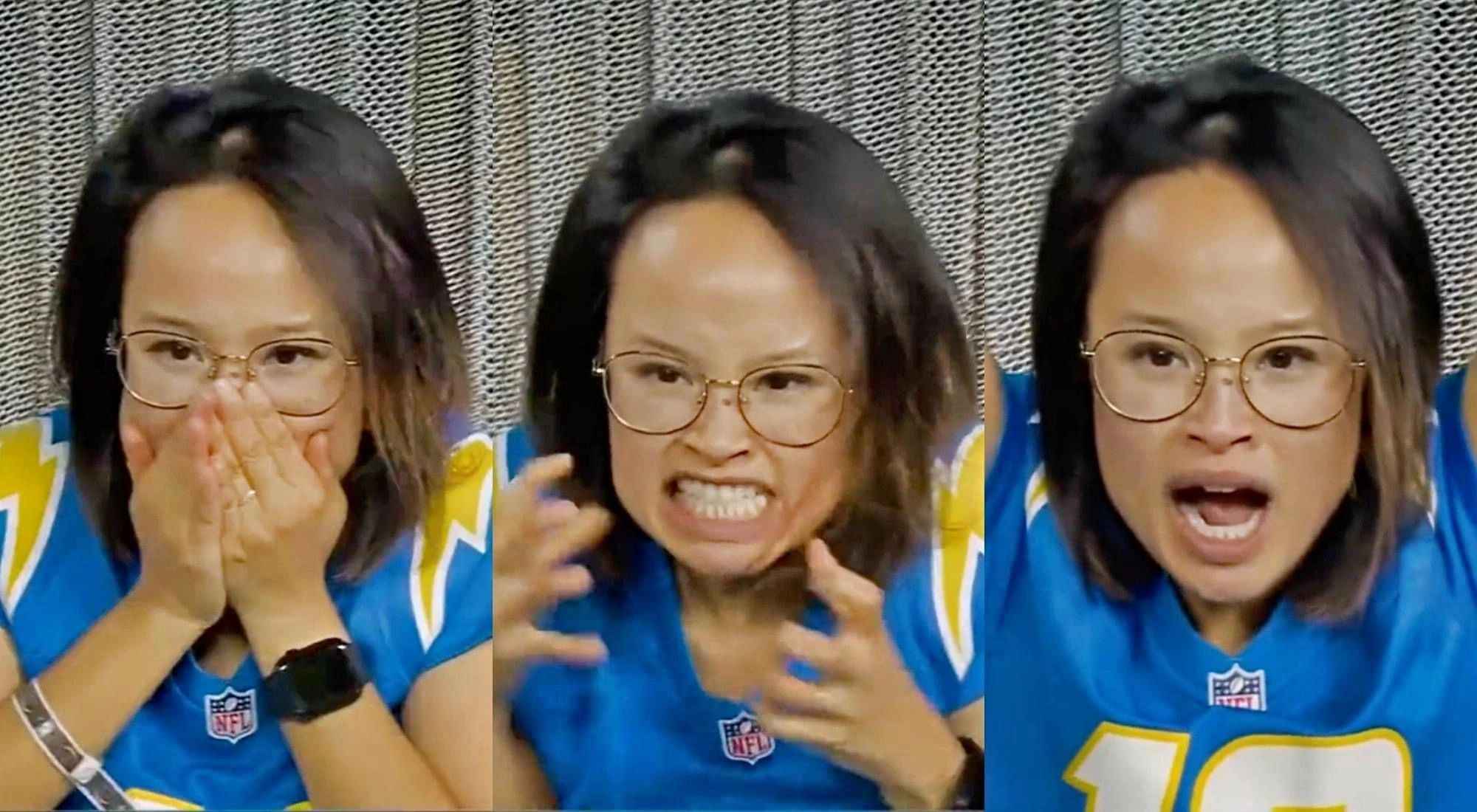 Merriane Do Chargers superfan on NFL Monday Night Football becomes viral for her passionate emotions
