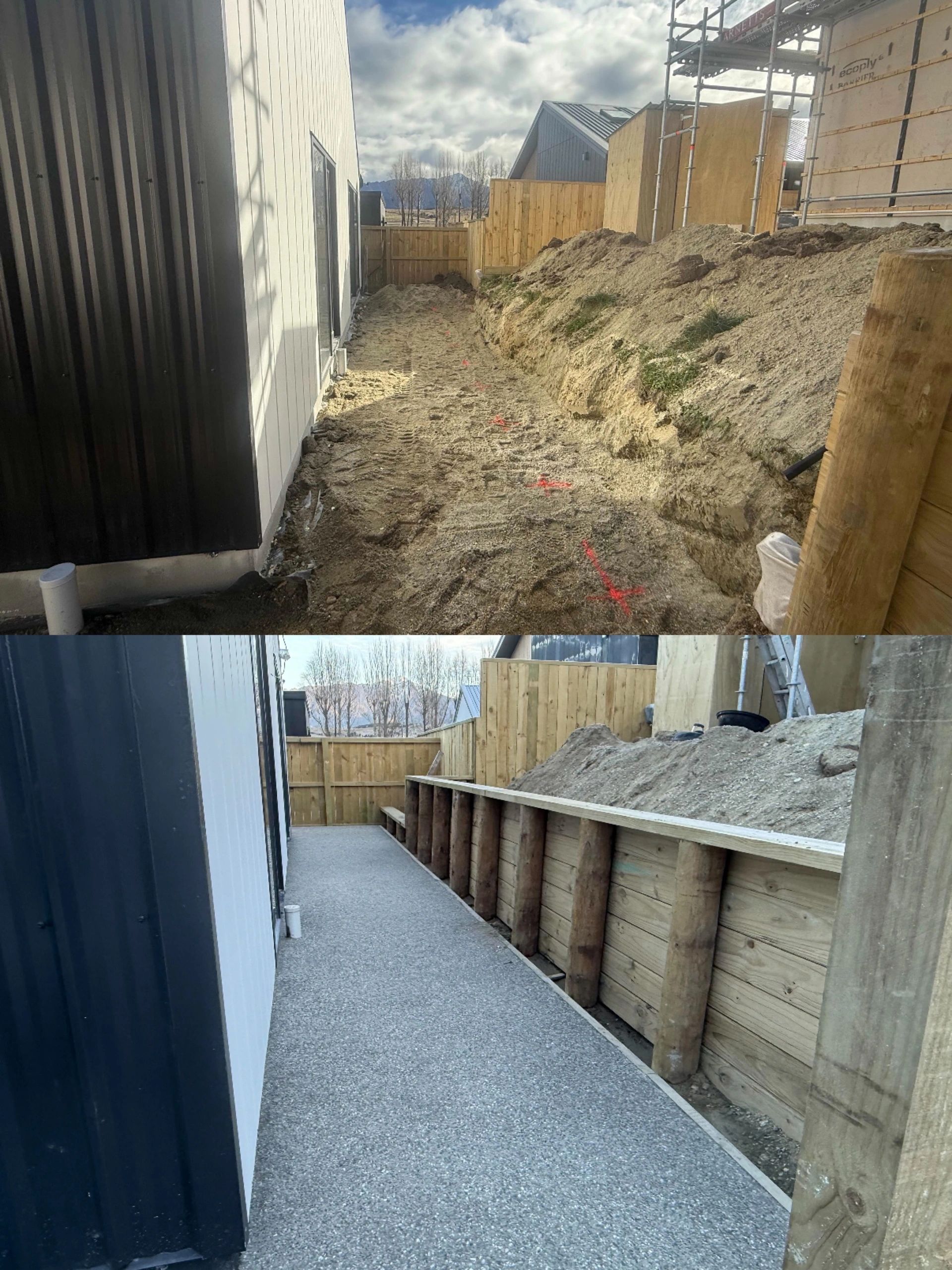 Before & After, Retaining wall and concrete 
