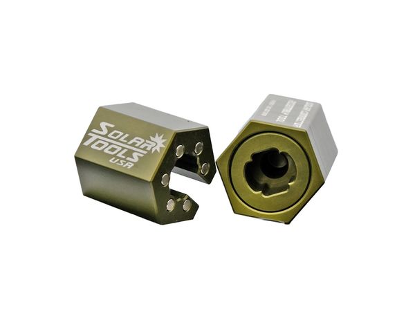 Provides option for both types of connectors to fit snuggly, and magnetic closure to keep tool toget
