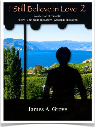 Book cover of a woman looking over a beautiful green valley with lake in the distance.