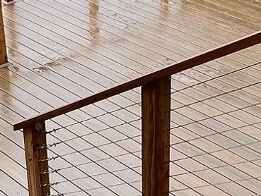Finished Boronia timber deck and pergola with cable balustrade and outdoor entertaining space.