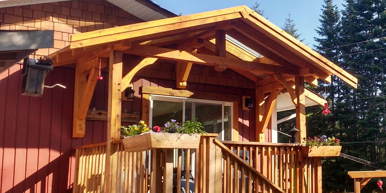 Timberframe covered deck