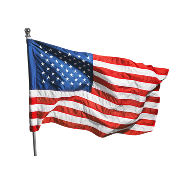 American flag waving proudly, representing the patriotic spirit behind the MAGA Red Beauty brand.